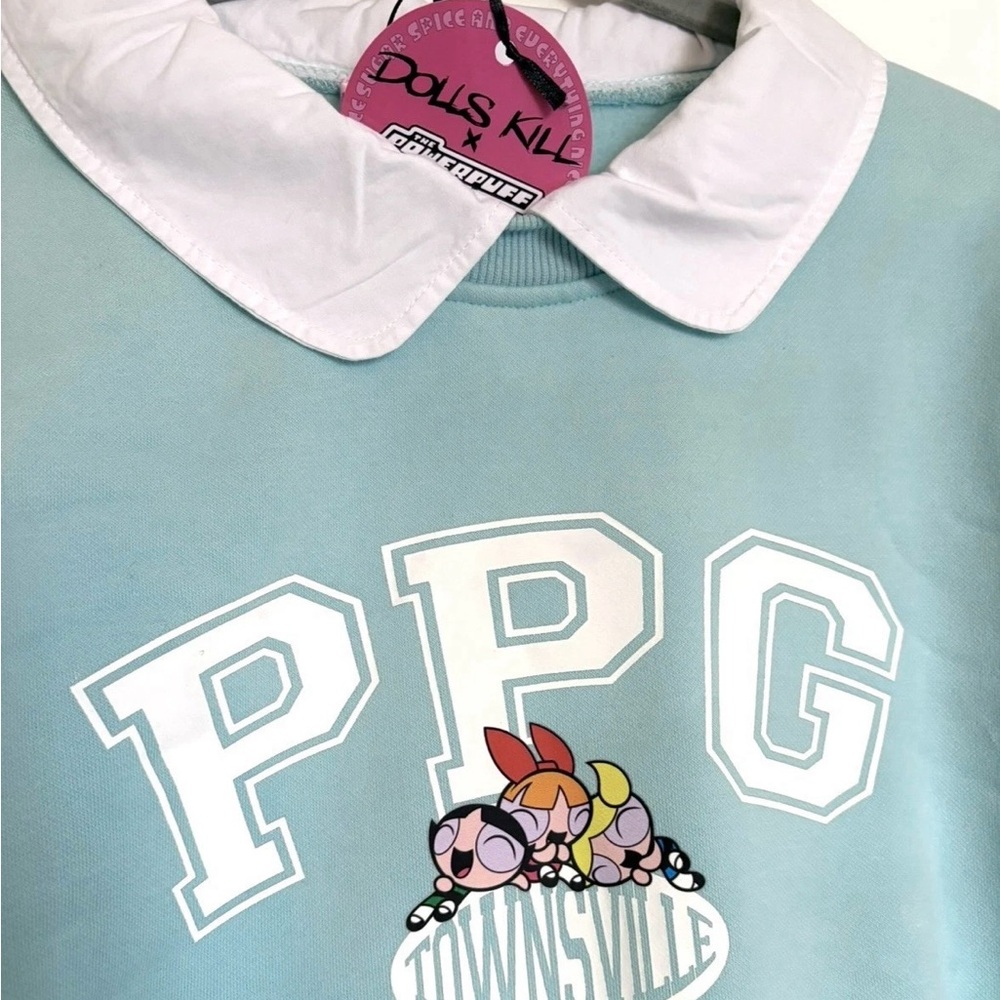 Powerpuff Girls X Dolls Kill Oversized Sweatshirt Small Y2K Coquette Preppy New
